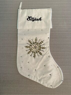 Embroidered Name “Elijah” Christmas Stocking